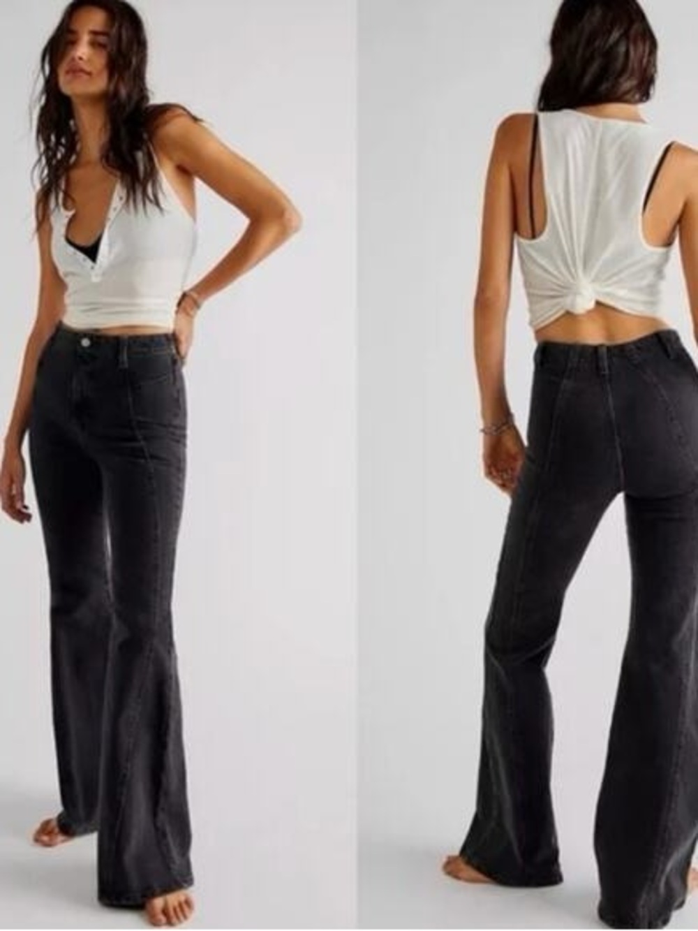 We The Free Black High-Rise Flare Jeans